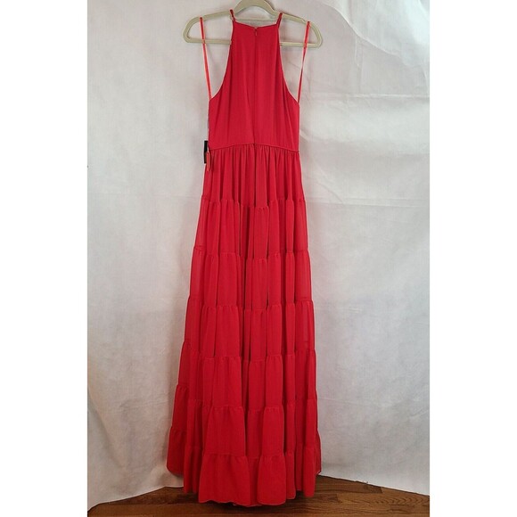 New MAC DUGGAL 55281 Red Chiffon Ruffle Tiered A Line Gown Women's (6) $398 - Picture 9 of 15